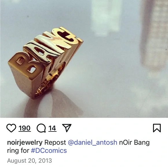 nOIr Jewelry 2013 Bang DC comics silver tone ring size 6 - Picture 12 of 14